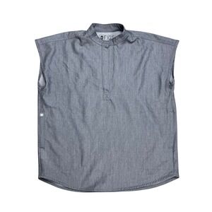 FIGS Technical Collection Gray Sleeveless Scrub Top XXS Mandarin Collar